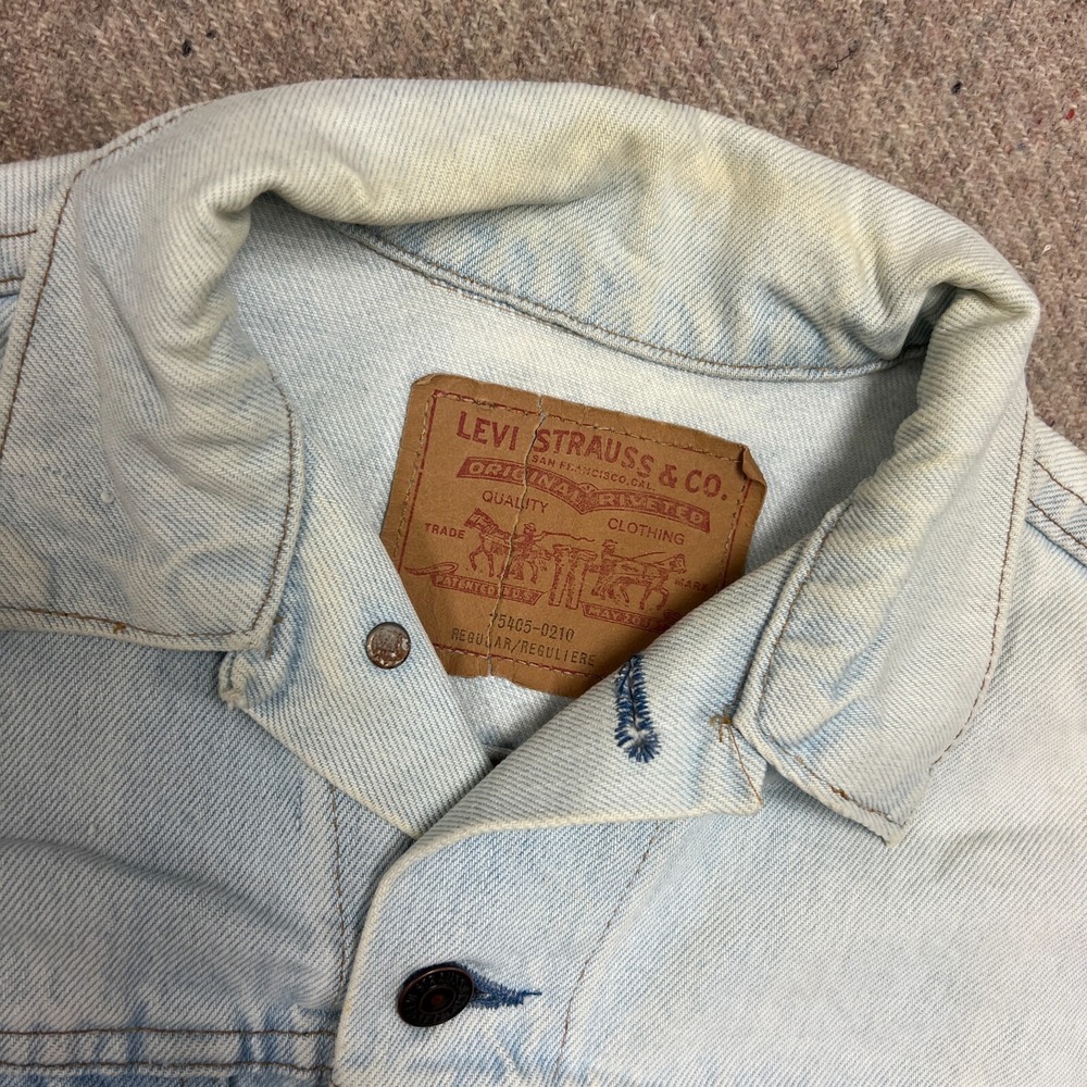 Vintage Levi's 75405 Denim Jacket Mens Large Blue 1990s US Air Force - Picture 4 of 13